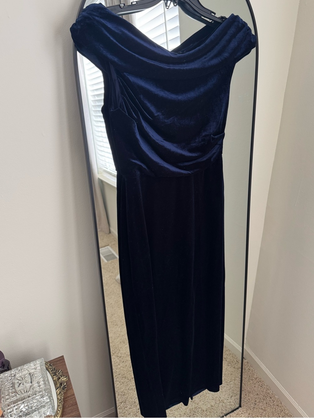 Wayf Midnight Blue Velvet Maxi Dress